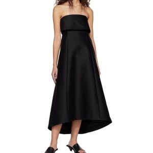 TOTEME Black A-Line Midi Dress